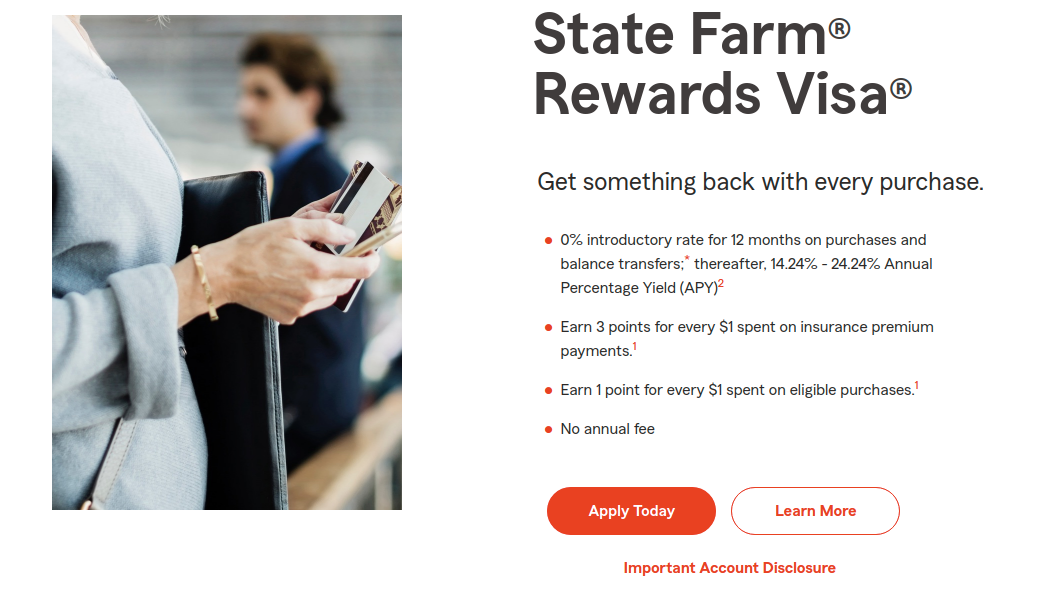 State Farm Bank Visa Credit Card Logo