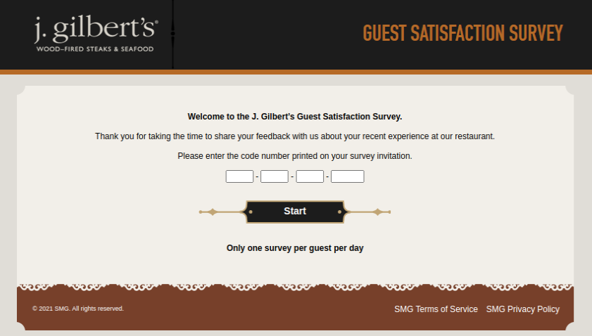 J Gilberts Guest Survey