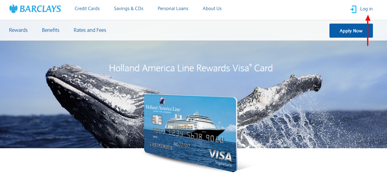 holland america credit card login