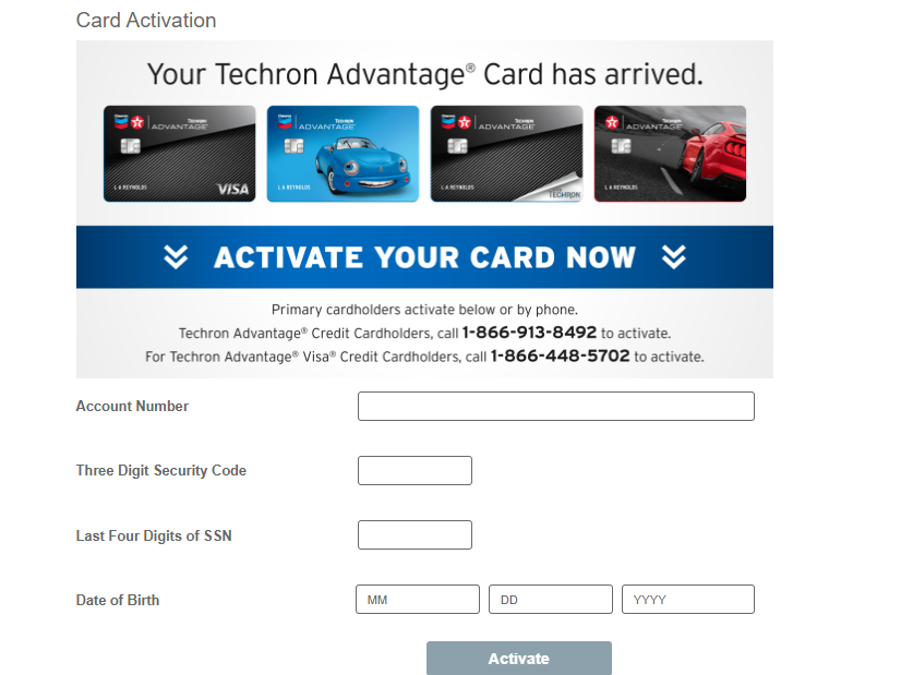 techron advantage card activate
