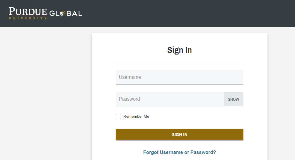 purdue university global login