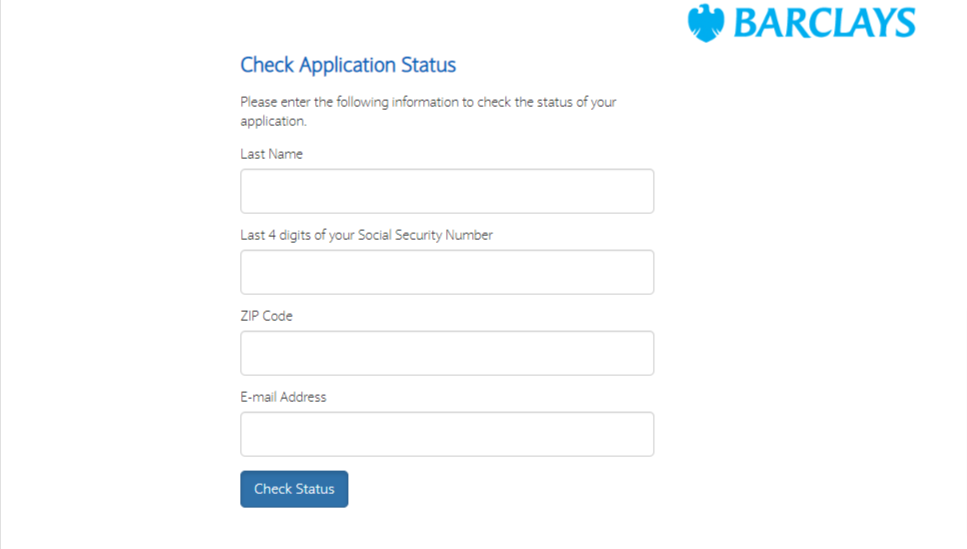 barclays credit card application status