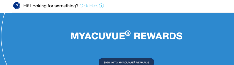MyACUVUE Rewards Benefits Login Page